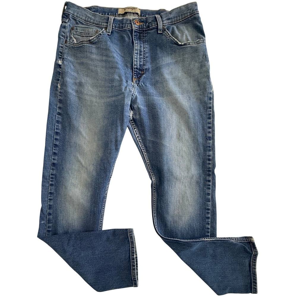 Wrangler‎ Jeans Mens 36x30 Blue Authentics Straight Leg Denim Faded Casual